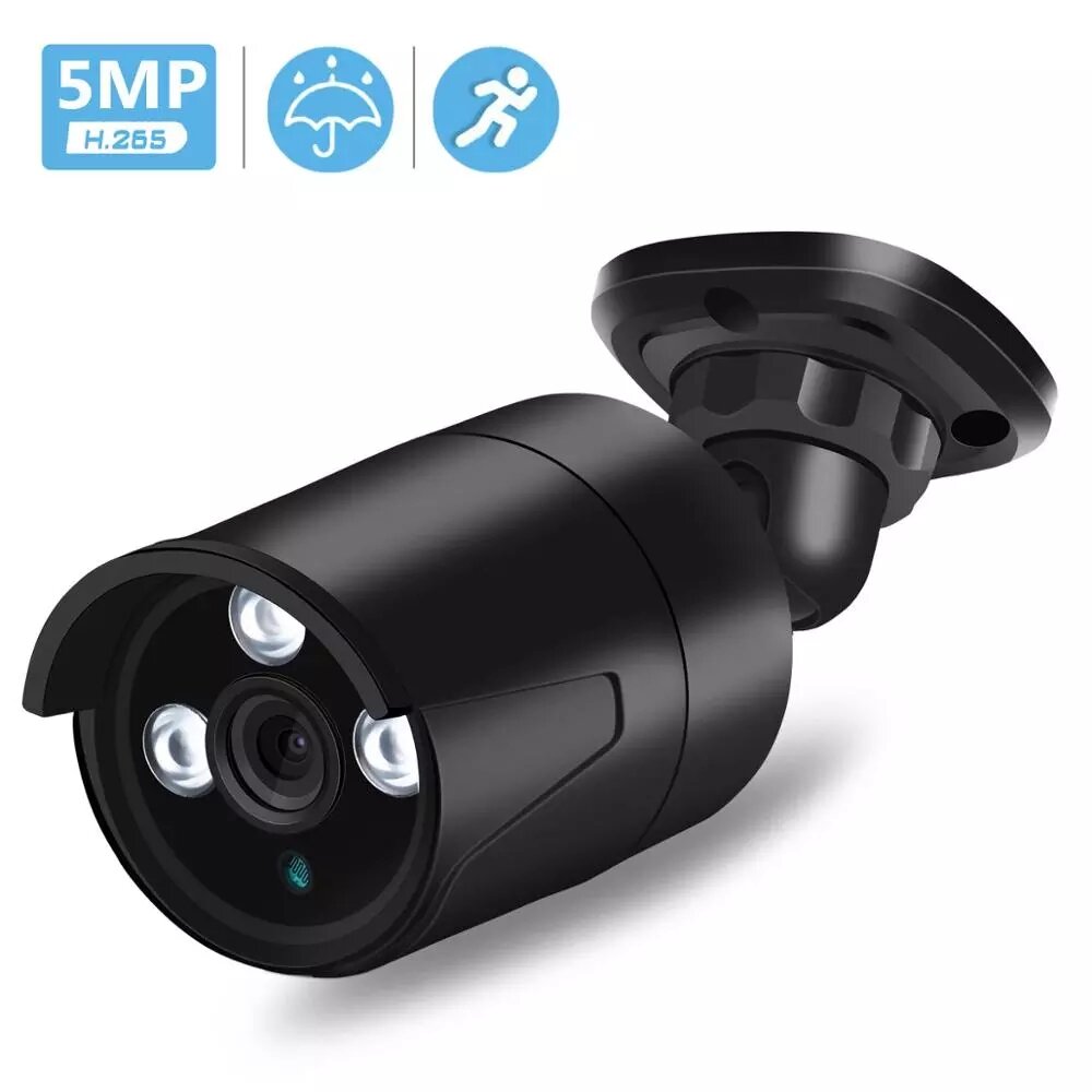 BESDER H.265 5MP / 3MP IP Camera Metal Case Outdoor CCTV Camera Home Security Video Surveillance IP6