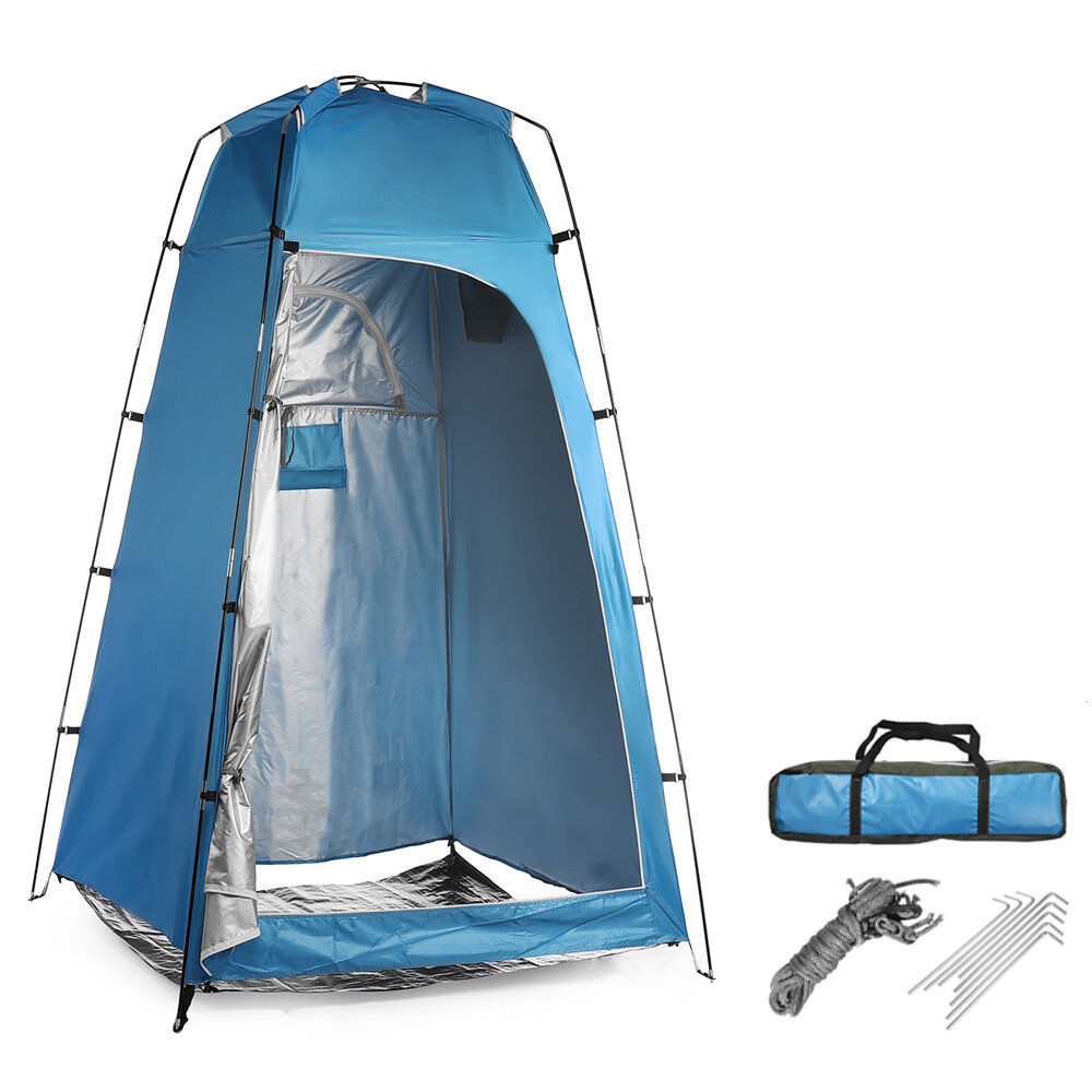 Tienda de ducha individual, vestuario, baño para acampar al aire libre con bolsa de almacenamiento