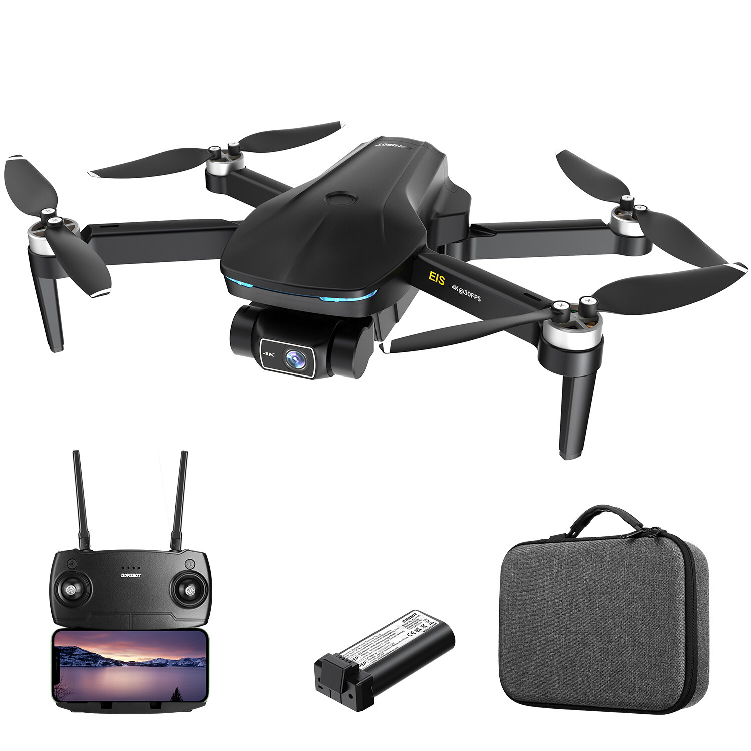 

DOMIBOT EX5 PRO 5G WIFI FPV GPS with 4K HD Camera 2-Axis EIS Gimbal 25mins Flight Time Brushless Foldable RC Drone Quadc