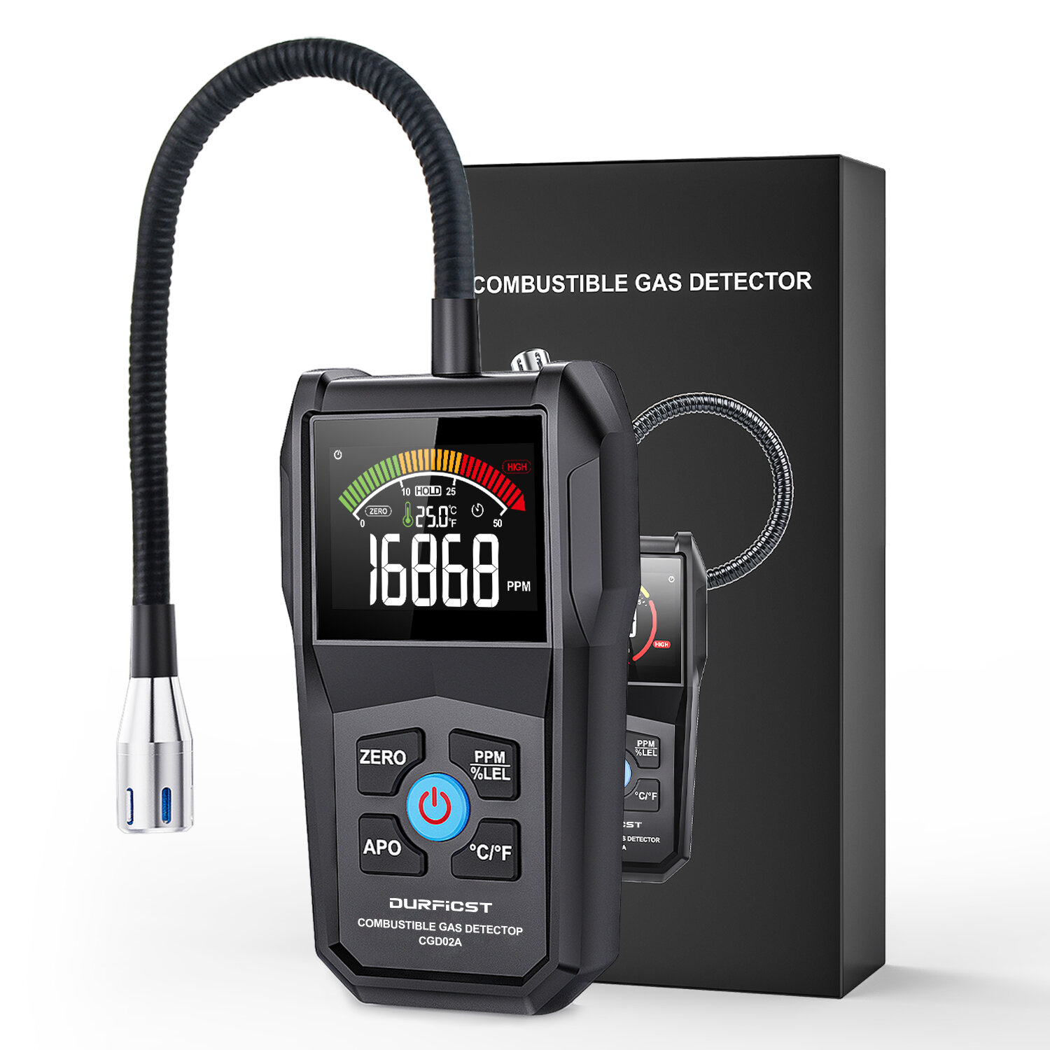 MESTEK CGD-02A Digital Gas Tester Gas Sensor Air Quality Monitor Gas Leak Sensor Gas Analyzer Automo