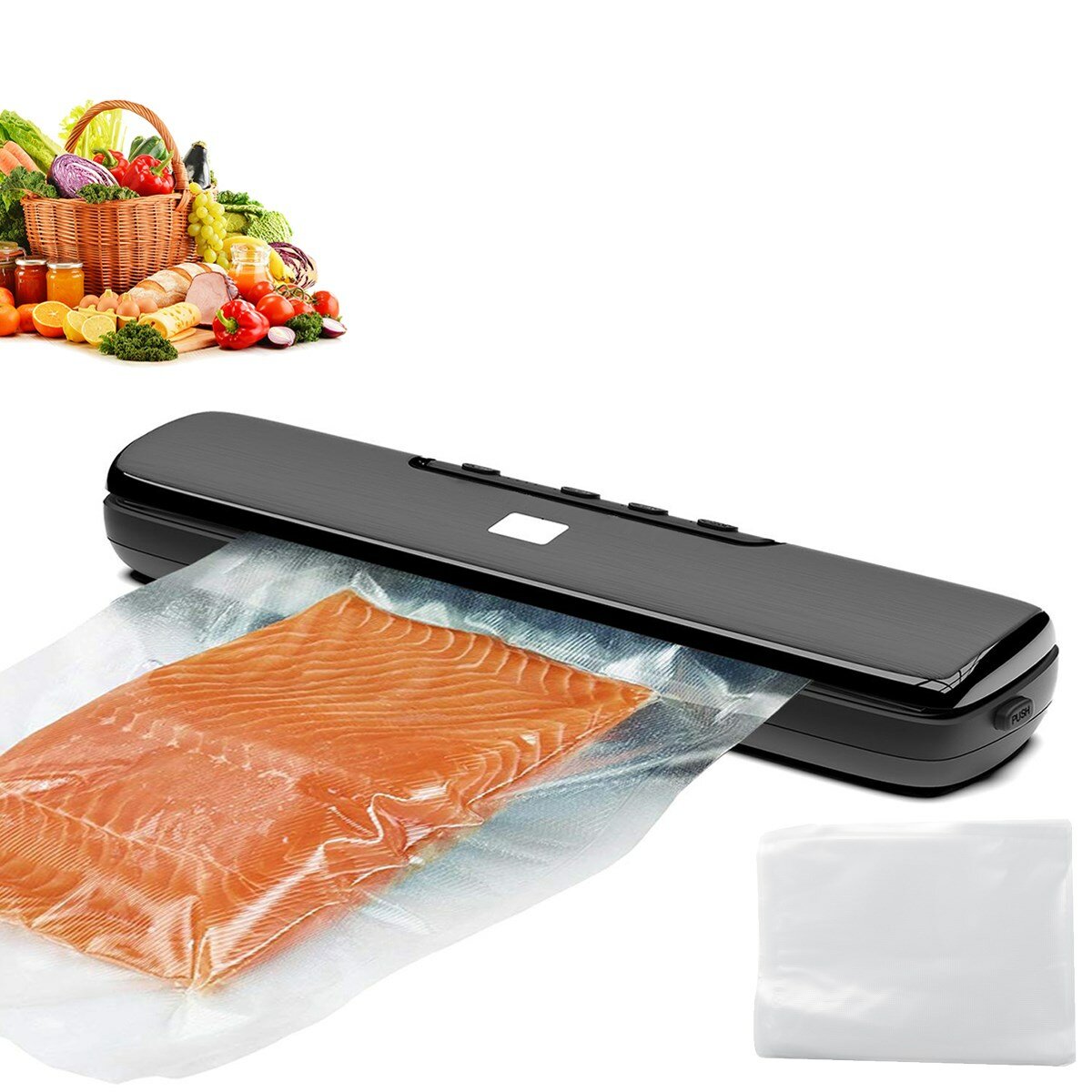 

220V New Vacuum Packing Machine Commercial Household Food Vacuum Sealer Film Sealer Vacuum Packer Include 15Pcs Bags