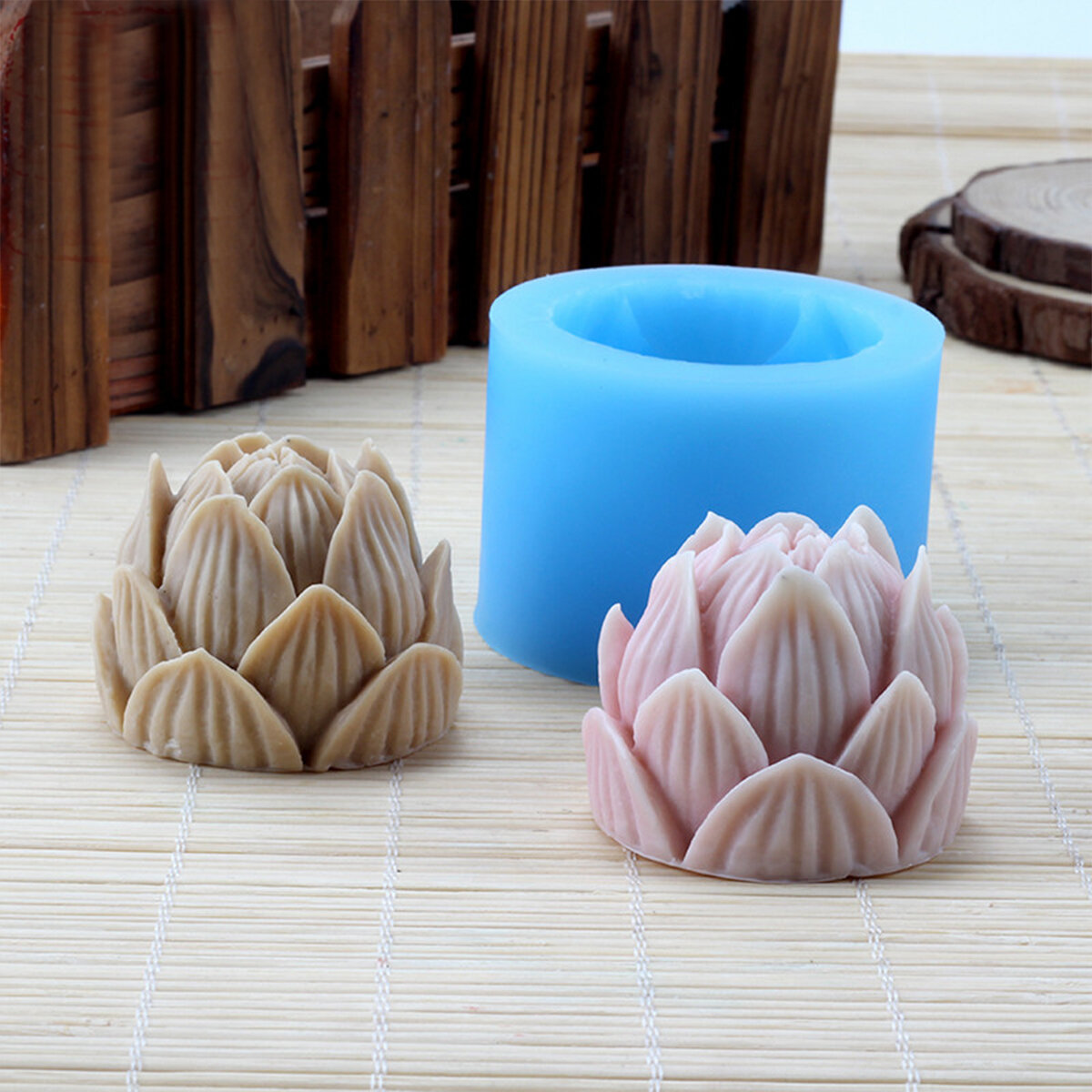 3D handgemaakte siliconen lotusbloem zeep schimmel kaars maken schimmel hars