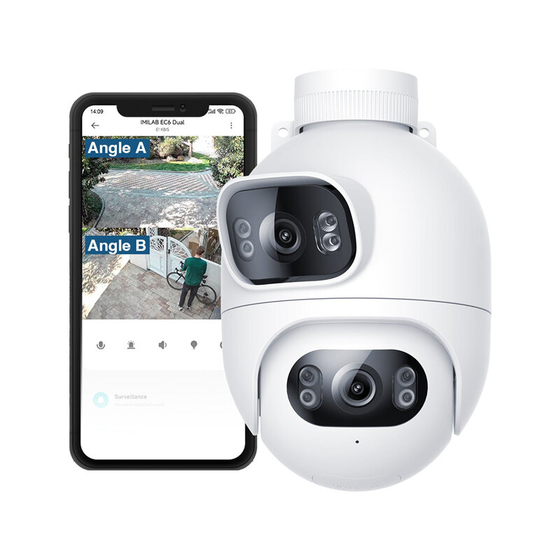 

IMILAB EC6 Dual 2K Lens WiFi Spotlight Camera 360° PTZ Wireless Cam Color Night Vision AI Detection Two-way Audio Siren