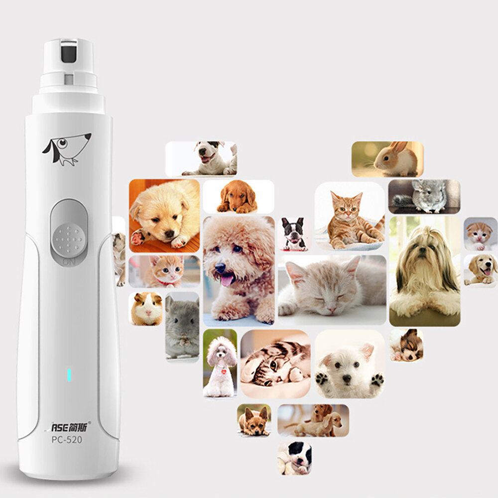 JASE PC-520 Dog Electric Nail Polisher USB Charging Rechargeable Cat Paws Grooming Electric Grinding
