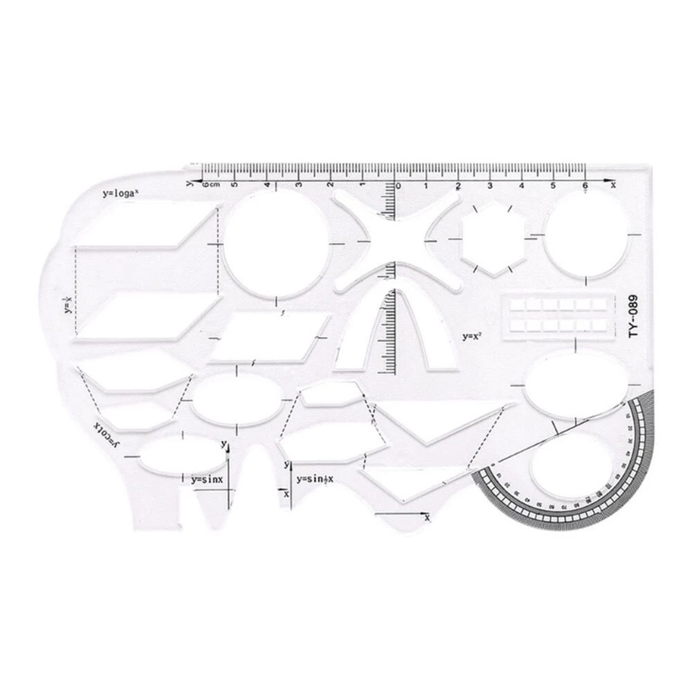 1Pc Multi-function Drawing Ruler Art Rotatable Mathematics Ruler For Students Office School Stationery