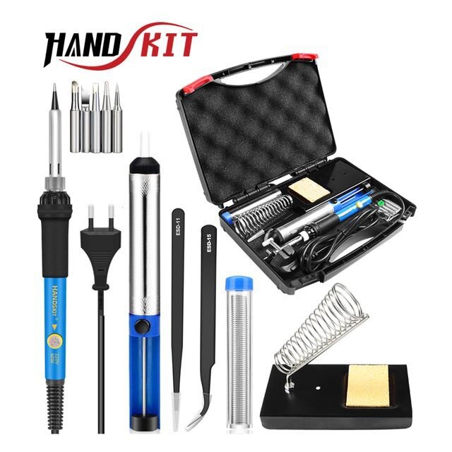 Handskit 110v/220v 60w/90w adjustable temperature soldering iron set for cutting, welding, repair welding