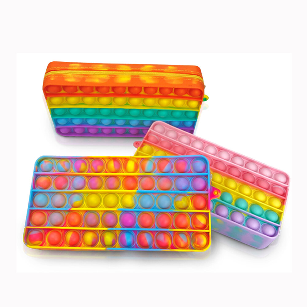 

1pcs Colorful Pencil Case Bubble Fidget Toy Decompression Stress Relief Sensory Stationery Storage Bag for Child Student
