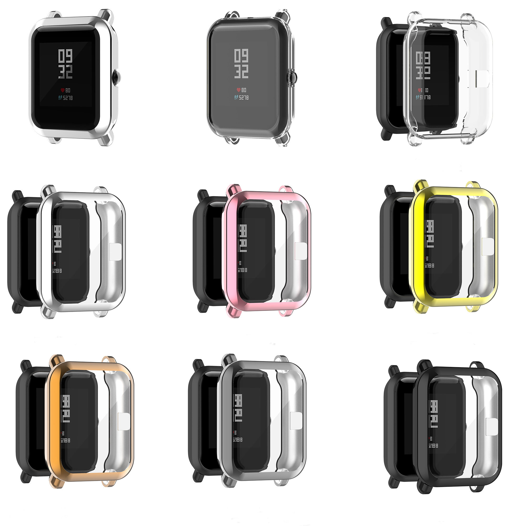 Bakeey Galvaniseren All-inclusive TPU Watch Case Cover Horlogebeschermer voor Amazfit bip / bip lite