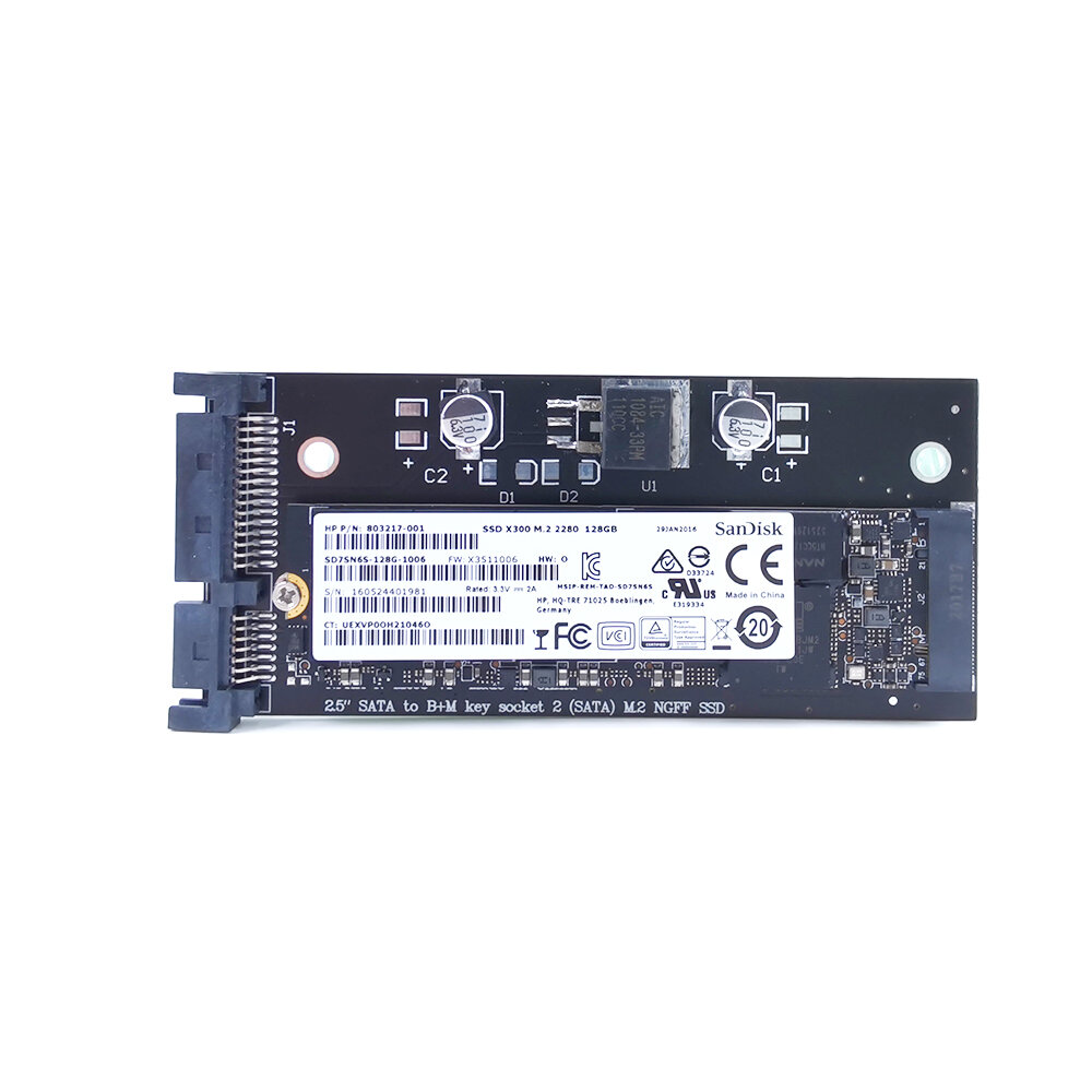 WTXUP M.2 NGFF 2280〜2.5 “SATA3SSDアダプターカードM.2B＆MキーSSDハードディスクアダプターボードソリッドステートドライブコンバーター