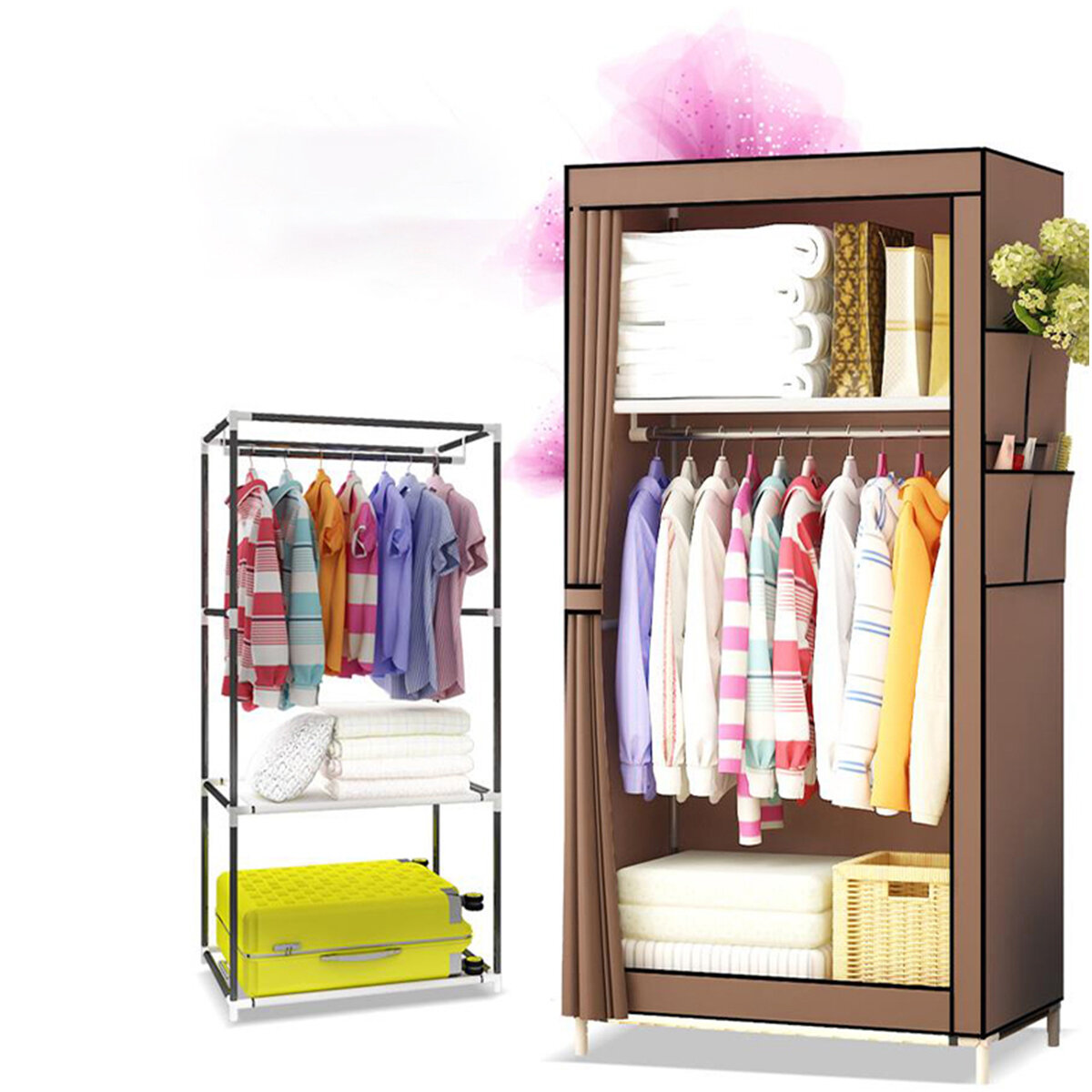 Wear-resistant Anti-oxidation Simple Wardrobe Dust-proof Non-woven Fabric Moisture-proof Breathable Clothes Rack