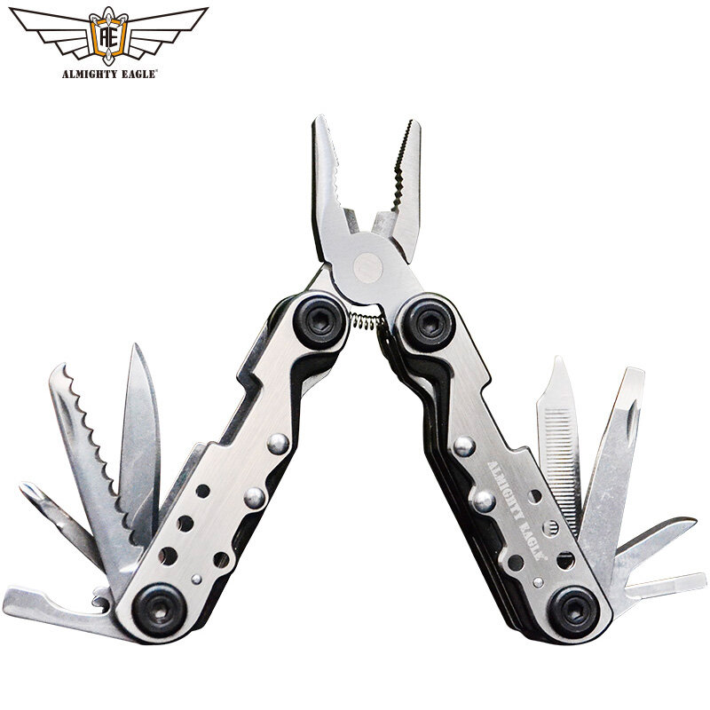 

ALMIGHTY EAGLE 11 in 1 Multi-function Folding Portable EDC Tool Bottle Opener Sharp Pocket Multitool Pliers Saw Knife Bl