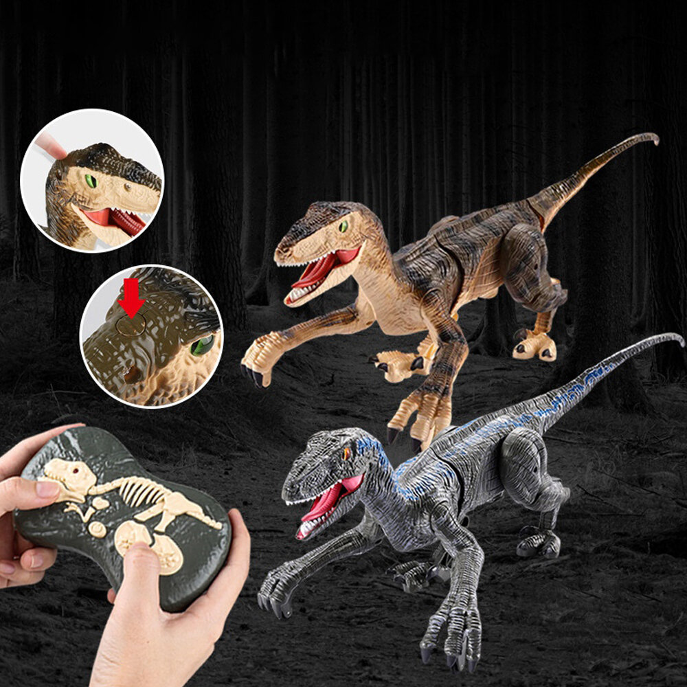 2.4G 5CH RC Raptors Velociraptor Dinosaur Electric Walking Simulation Animal Remote Control Jurassic