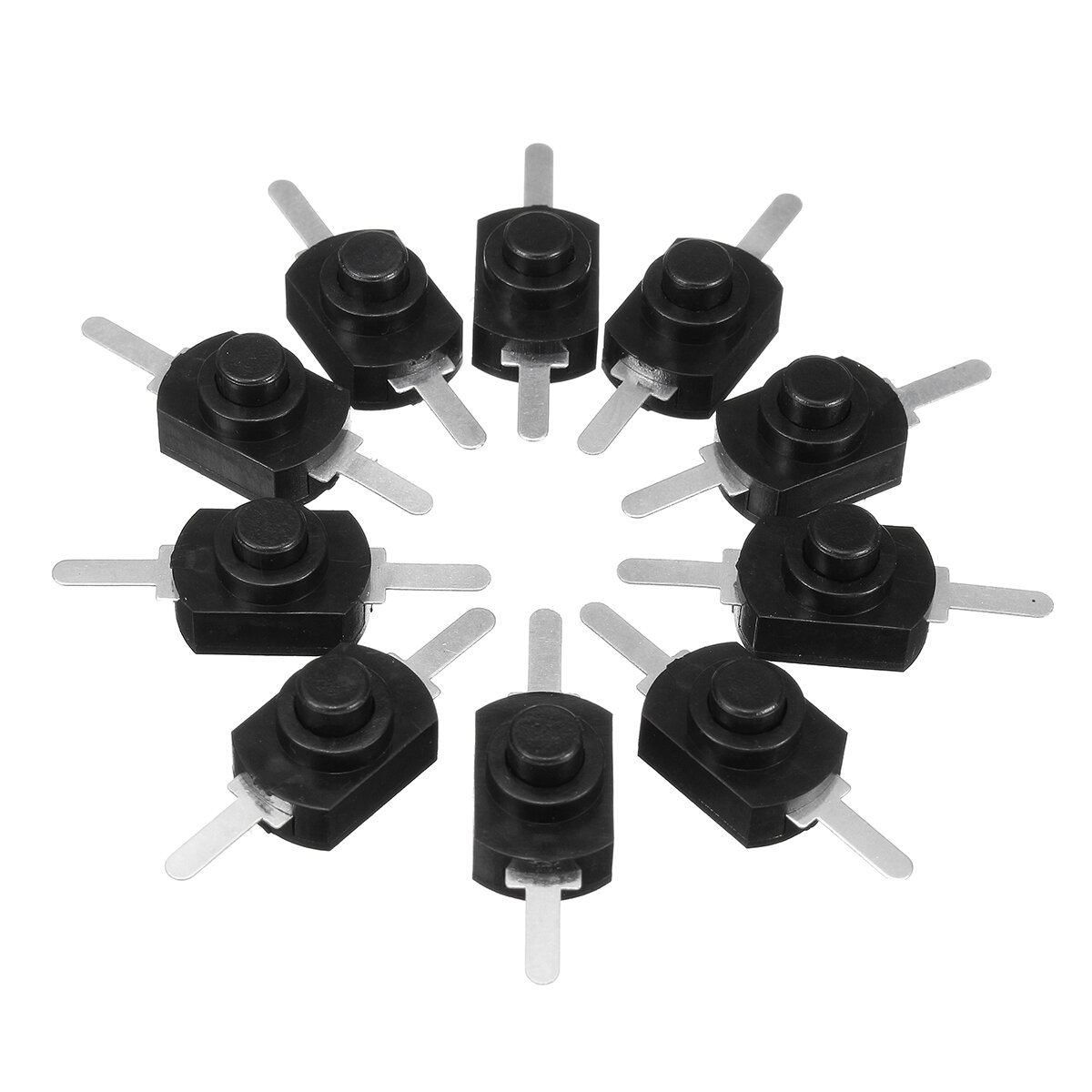 Excellway? 10Pcs 1A 30V DC 250V Black Latching On Off Mini Push Button Switch
