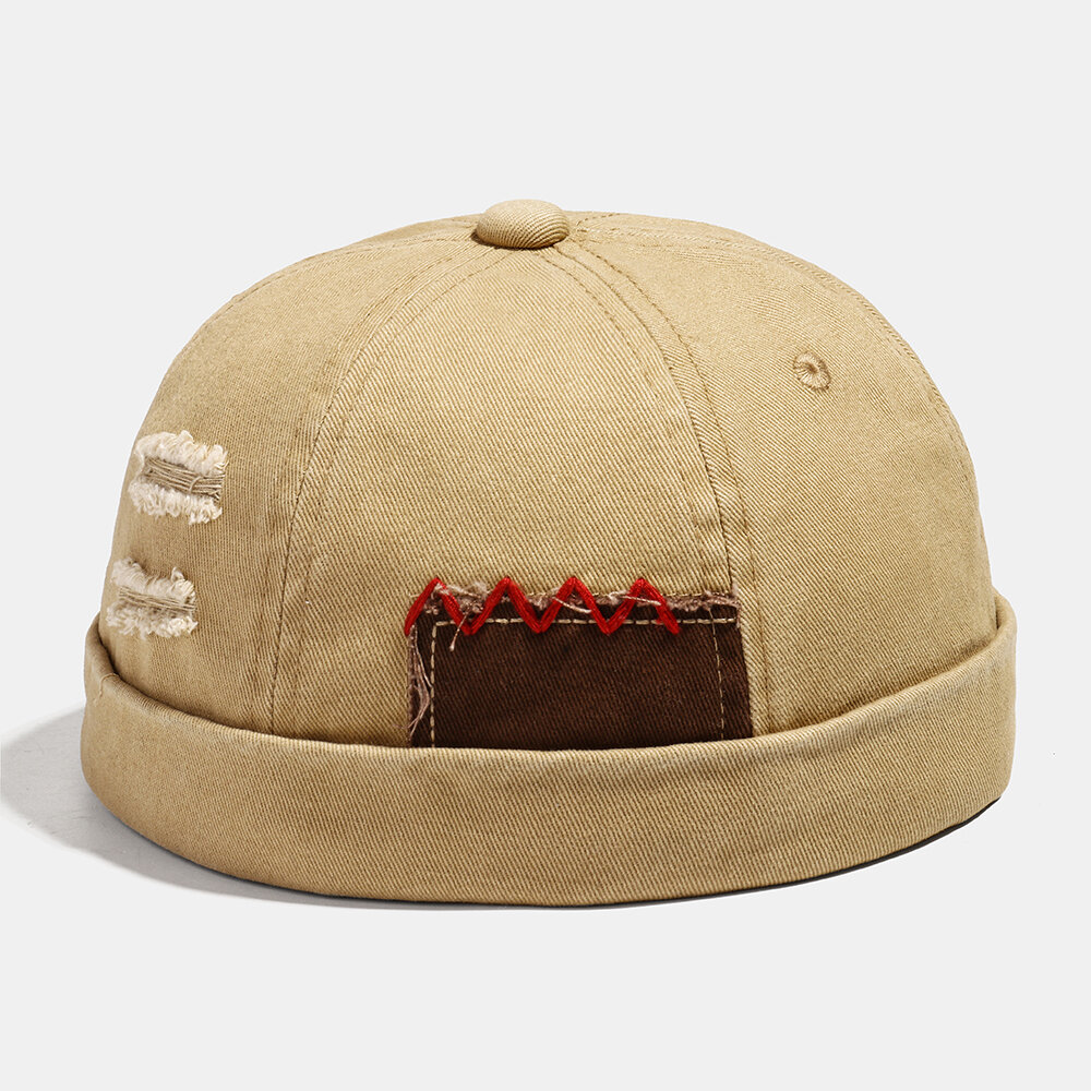 Mannen katoenen verstelbare randloze hoed Vintage beanie cap