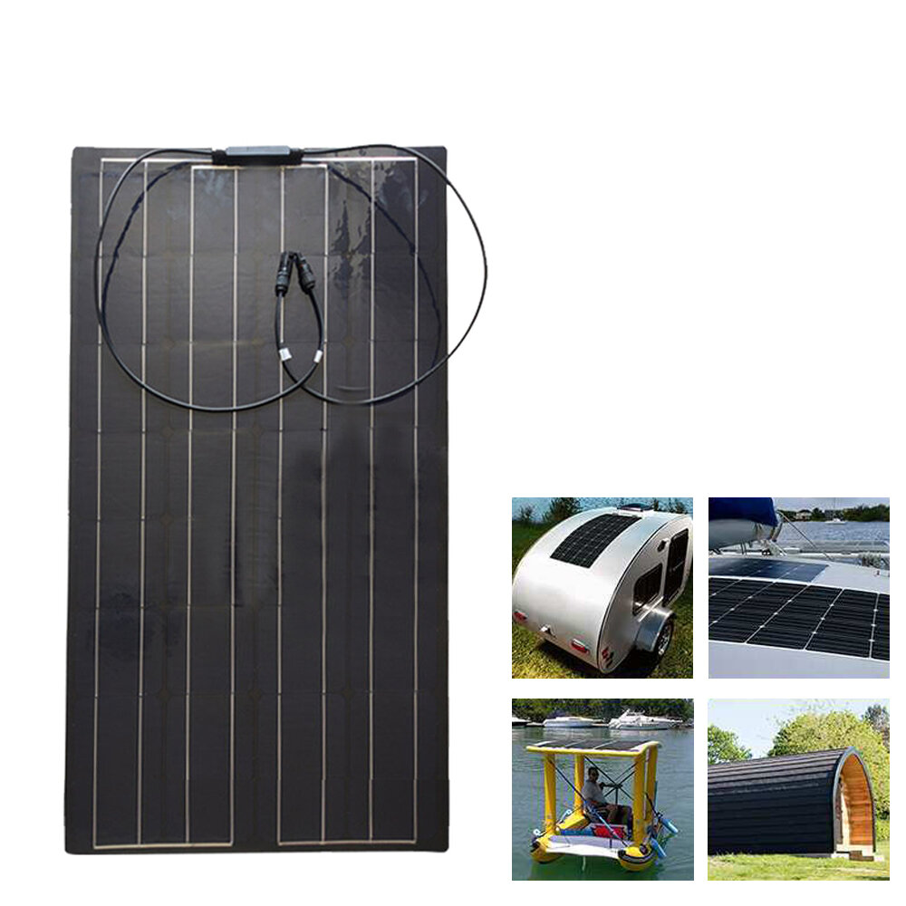 

100W 32V TPT Solar Panel High Efficiency Solar Charger DIY Connector Battery Charger for Outdoor Camping Travel