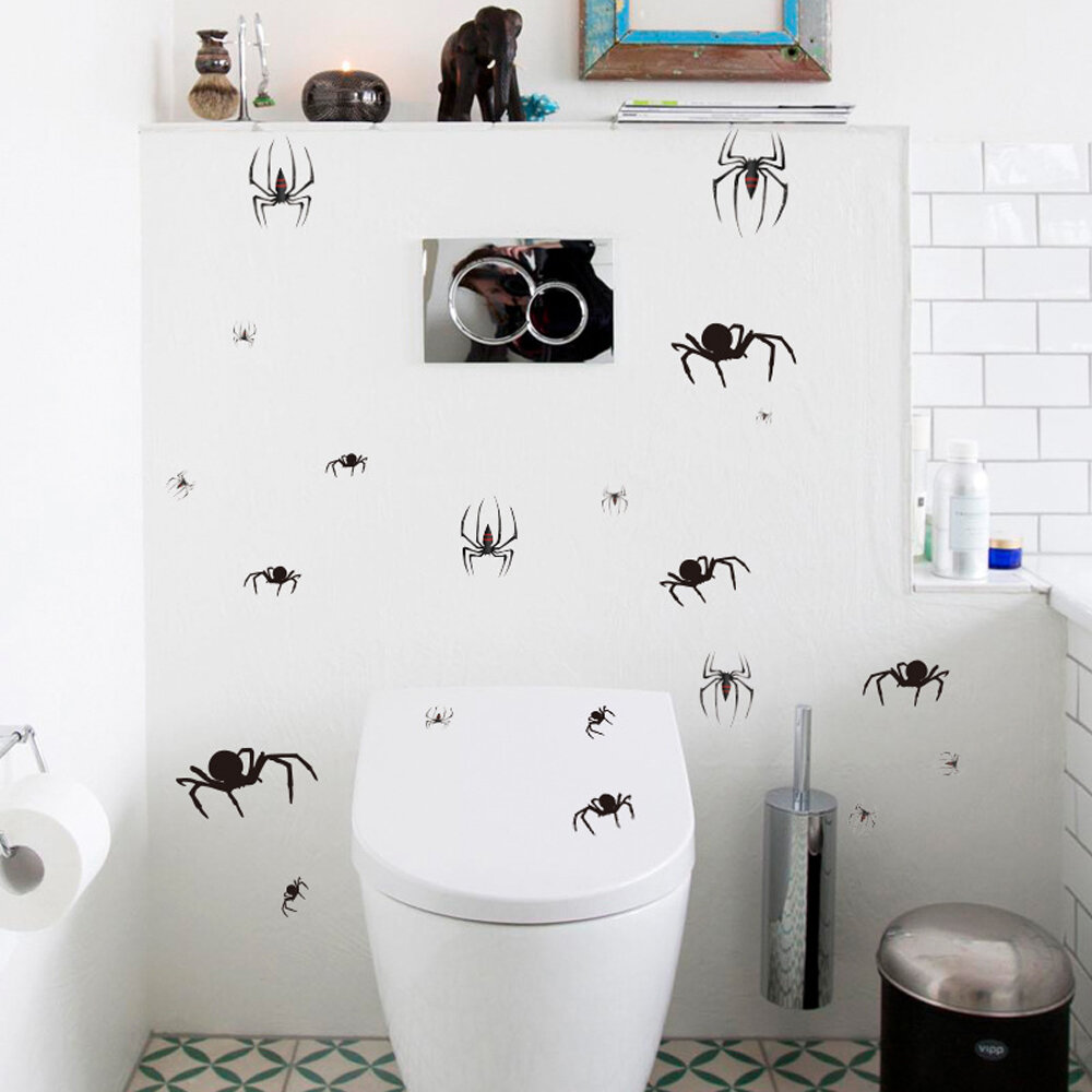 

Halloween Removable Spider Stickers Bat Decal Wall Sticker For Window Background Home Office Theme Party Decoration