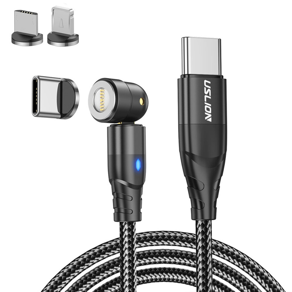 best price,uslion,pd60w,type,c/lightning/micro,magnetic,cable,2m,discount