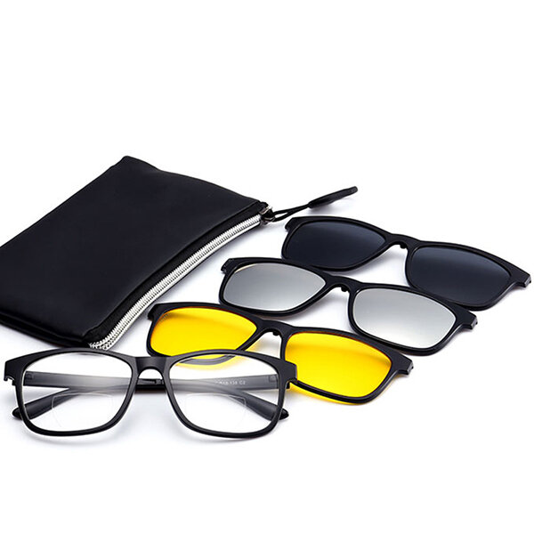 3 Piece Magnet Dual-Purpose Reading Glasses Lens With Frame