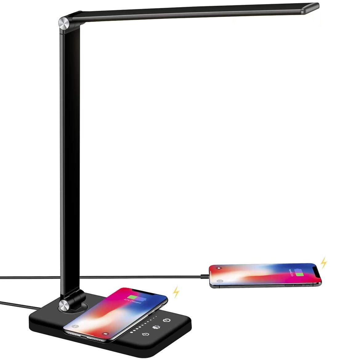 Wireless Charging Desk Lamp USB Rechargeable LED Lamp Auto Timer 5 Brightness Adjustable Table Lamp