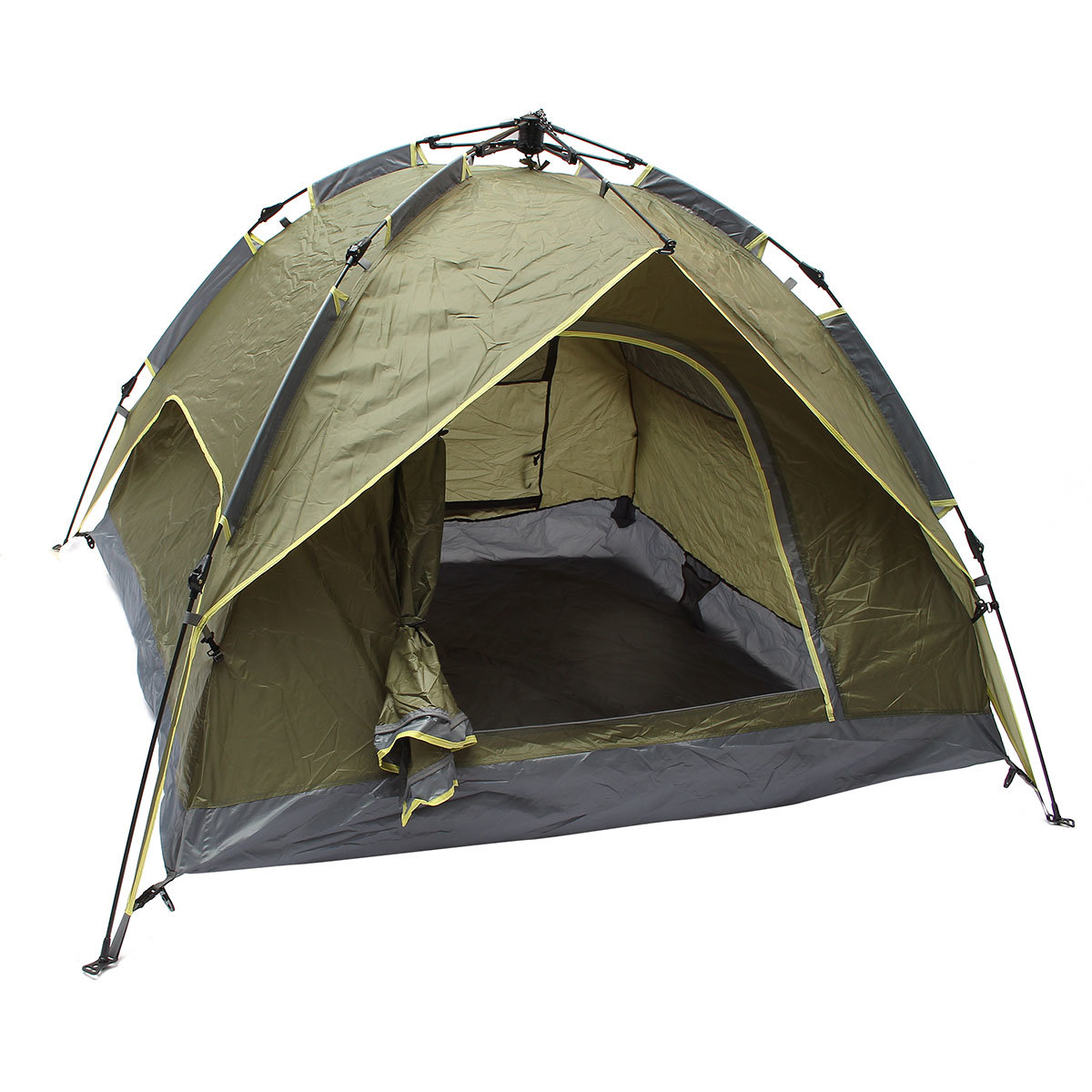 Outdoor 3-4 Personen Camping Zelt Automatische Doppelschicht Wasserdicht Winddicht UV Sonnenschirm Baldachin