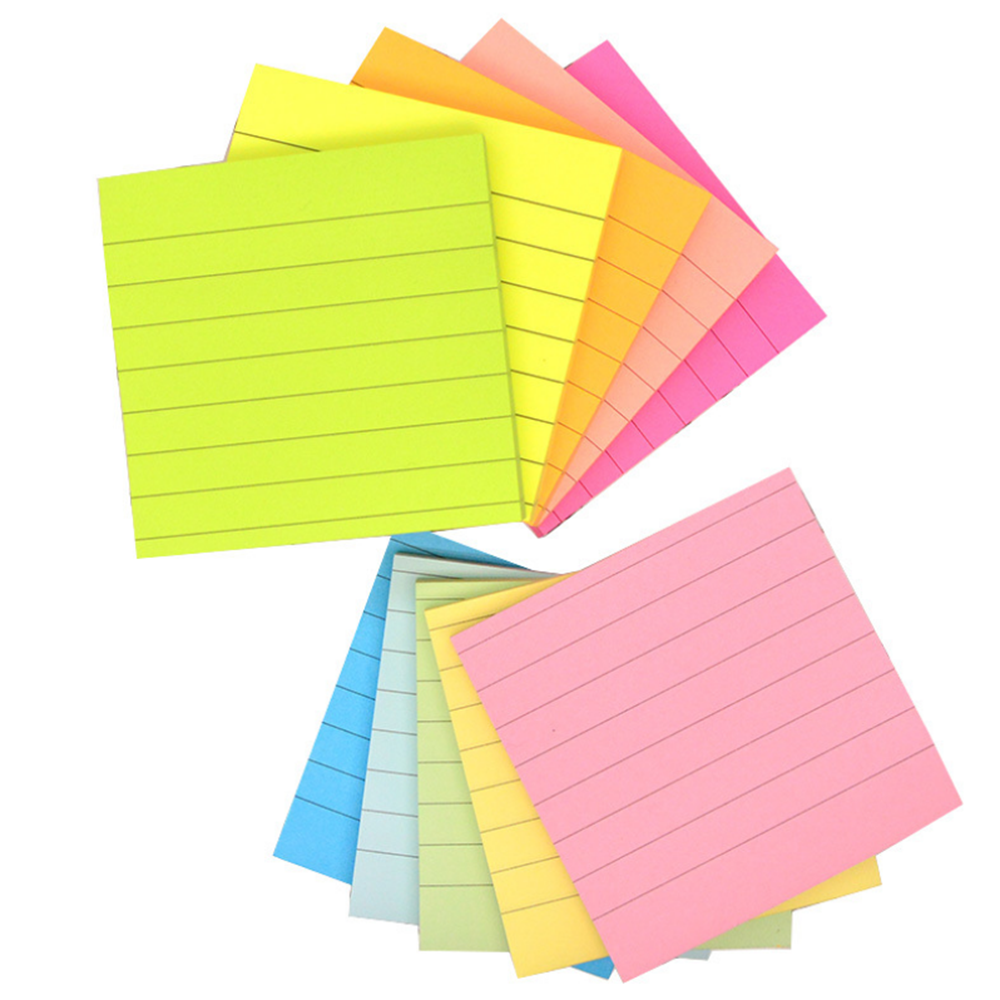 5-delige zelfklevende memoblaadjes Sticky Notes Colorful Bookmark Snoepkleurige gestreepte horizonta