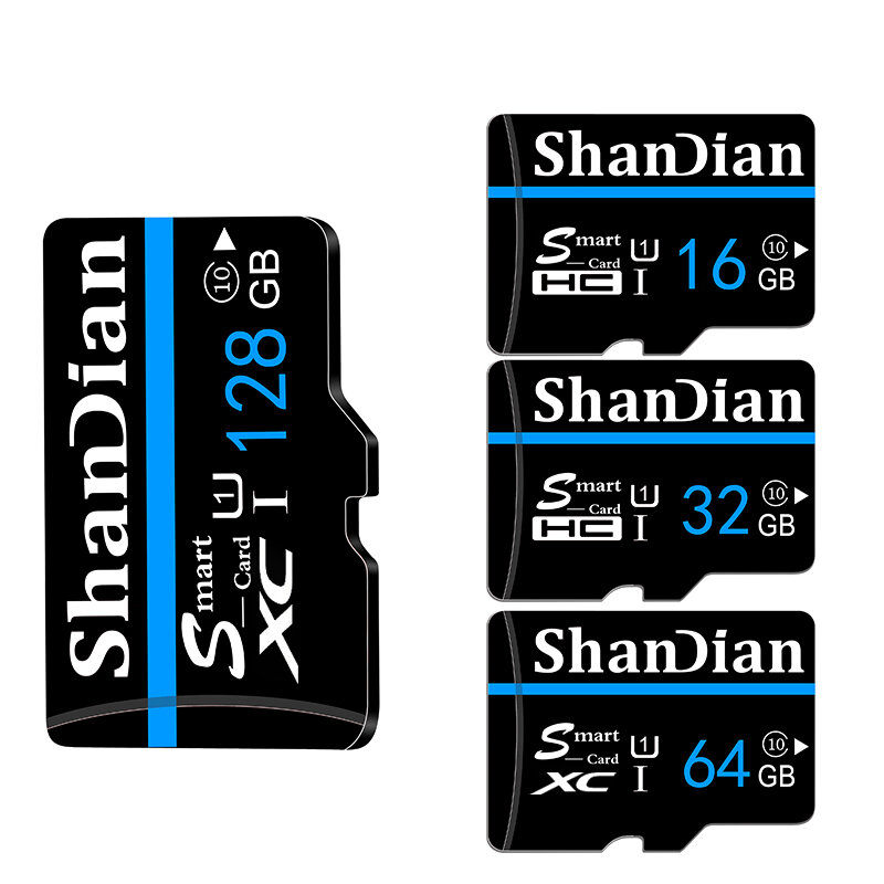 Shandian Memory Card 8/16/32/64/128GB Class 10 High Speed TF Memory Card Flash Drive With Card Adapter For iPhone 12 For Features 1  USB connection support Hot plugPlay 2  No external power supply  3  Support different types of os 4  Solid State Storage  Shock proof and electromagnetic proof 5  Durable data storage6  Fast speed in write  read transfer7  Hardware Requirement  PC with USB connection  Notebook  etc 8 Capacity  16GB 32GB 64GB 128GB Brand Shandian CompatibilityMobile Phone   Camera   Automobile Data Recorder   Switch Drone   Monitor   MP3   MP4   Speaker   Tablet PC Capacity 8 16 32 64 128 256GBRead SpeedClass 10 Max 80Mb s  Feature PlugPlay   Large Compatibility Speed Class Class 10 ColorType As Pictures Show Package Included 1  Memory CardTip Click here for detailed parameters of Card Reader  1 USB 3 0 Card Reader2  USB 2 0 Card Reader 3 Lenovo USB3 0 Card Reader 4 Baseus Memory Card Reader