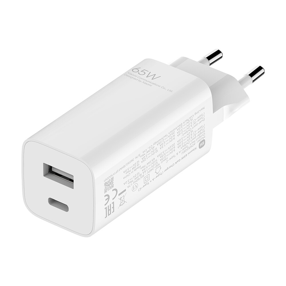 Original Xiaomi 2-Port 65W GaN Charger 65W USB-C PD & 18W USB-A Fast Charging For iPhone 13 Pro Max For Xiaomi 12 For Sa
