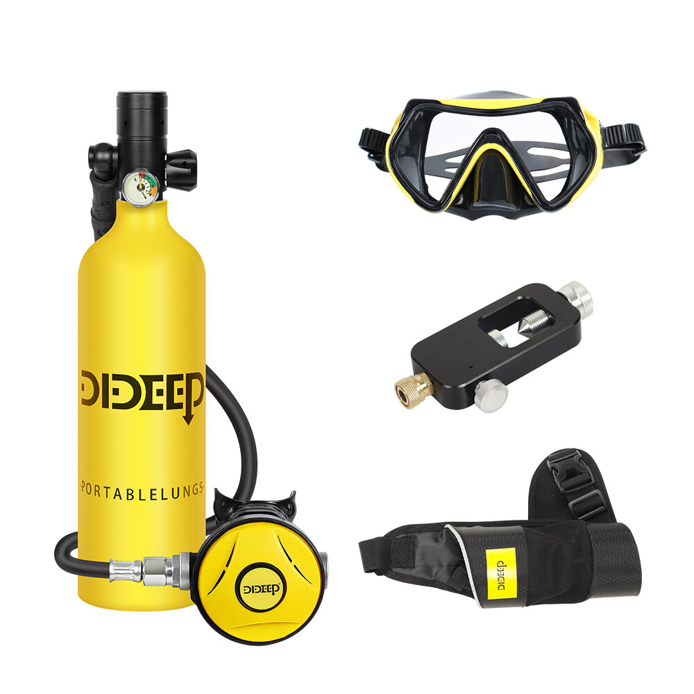 DIDEEP X4000Pro 1L Scuba Diving Tank Snorkel Equipment Leisure Outdoor Swimming Spare Oxygen Portable Capacity Use 10-20