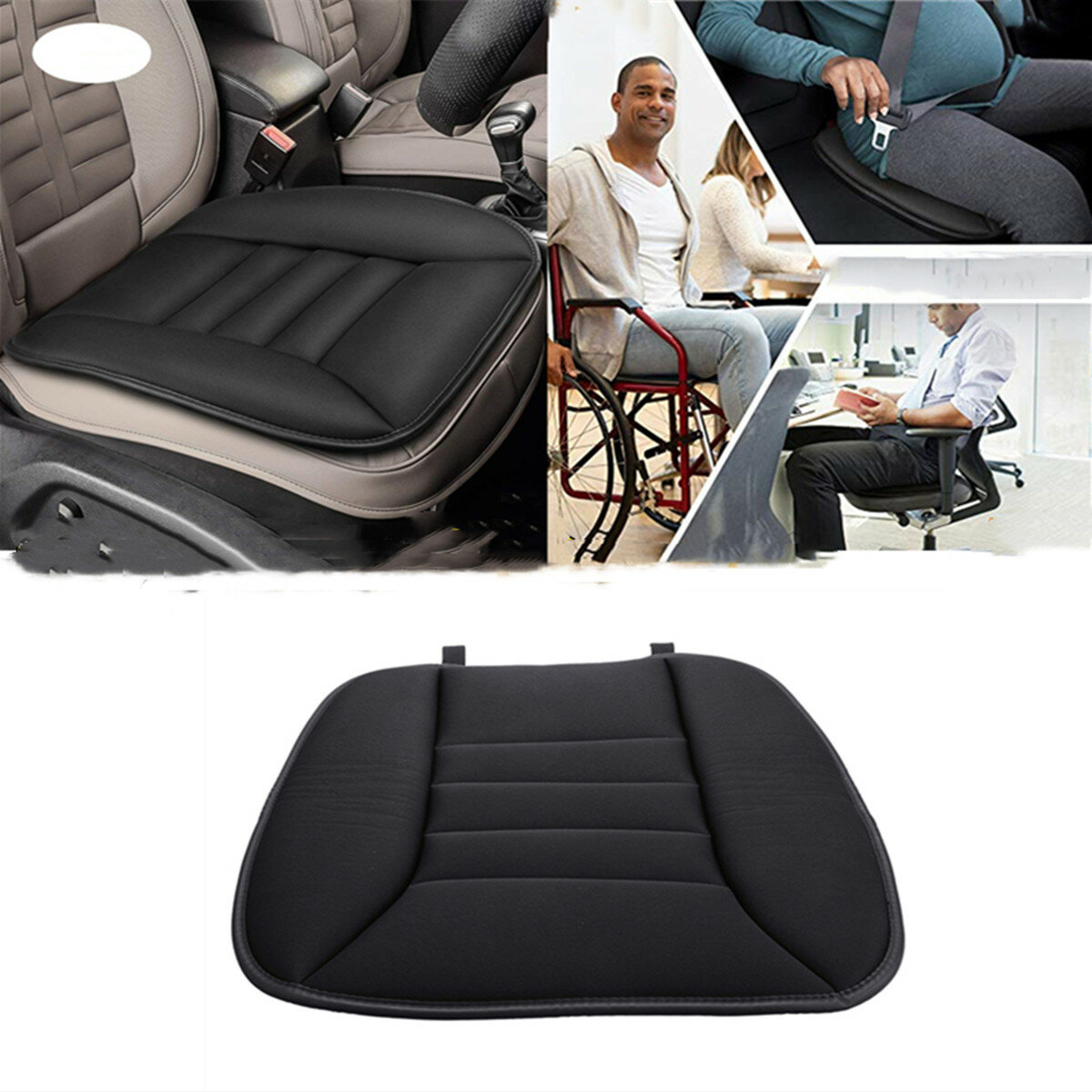 Tsumbay Car Seat Cushion Anti-skidding Soft Driver Seater Protector Pad TS-CC01 Memory Foam Universal for Home Car Offic