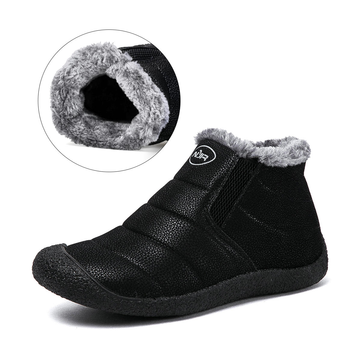 Outdoor Uniex Warm Wool Lining Slip On Flat Ankle Snow Boots Travel Sport Shoes 