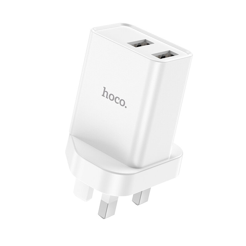 

HOCO NK4 Dual USB Charger Fast Charging Wall Charger Adapter UK Plug For iPhone 12 Pro Max For Samsung Galaxy S21 Note S