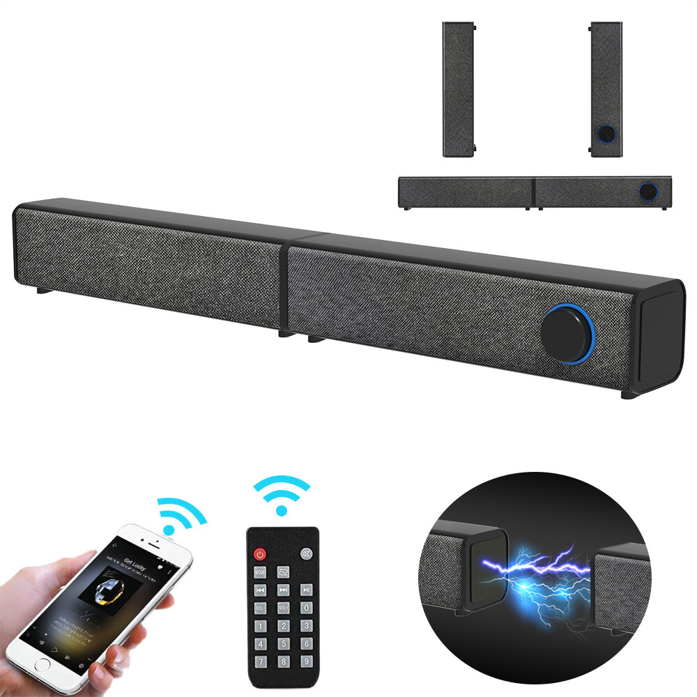 

S12 TV Sound Bar Wireless Stereo bluetooth Speaker Detachable Soundbar Home Theater Dual Connection Methods for TV PC Sm