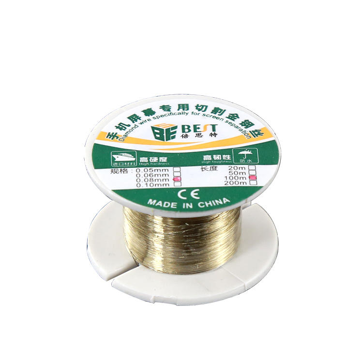 BEST BST-052 0.05/0.06/0.08MM 100M Diamond Wire Mibile Phone Screen Cutting Seperaration Wire Line