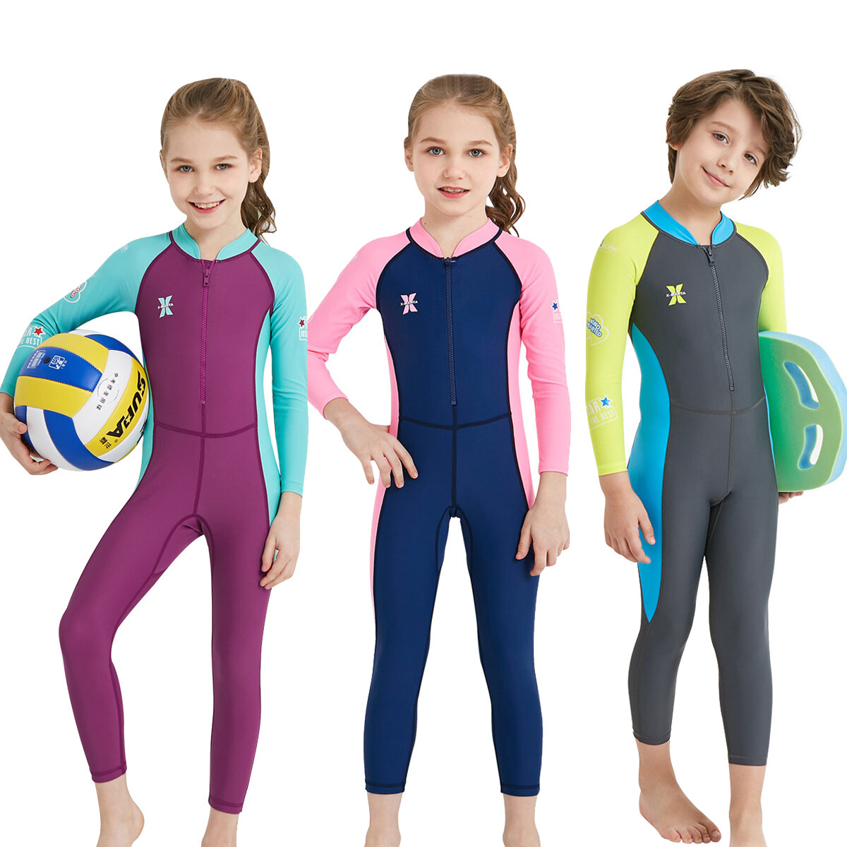UPF50 + مقاوم للأشعة فوق البنفسجية للأطفال كامل الجسم ملابس الغوص الاطفال مايوهات الغوص الدعاوى للبنين بنات تصفح الرياضا