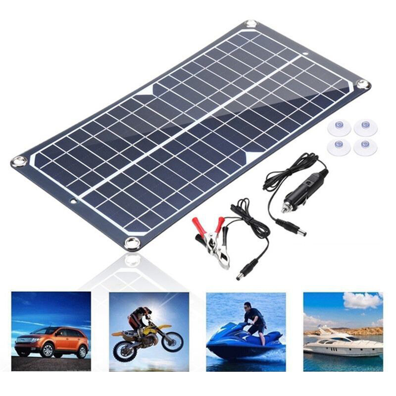 100W 18V Monocrystalline Solar Panel Dual USB Portable Battery Charger Car RV Boat Portable Charger 