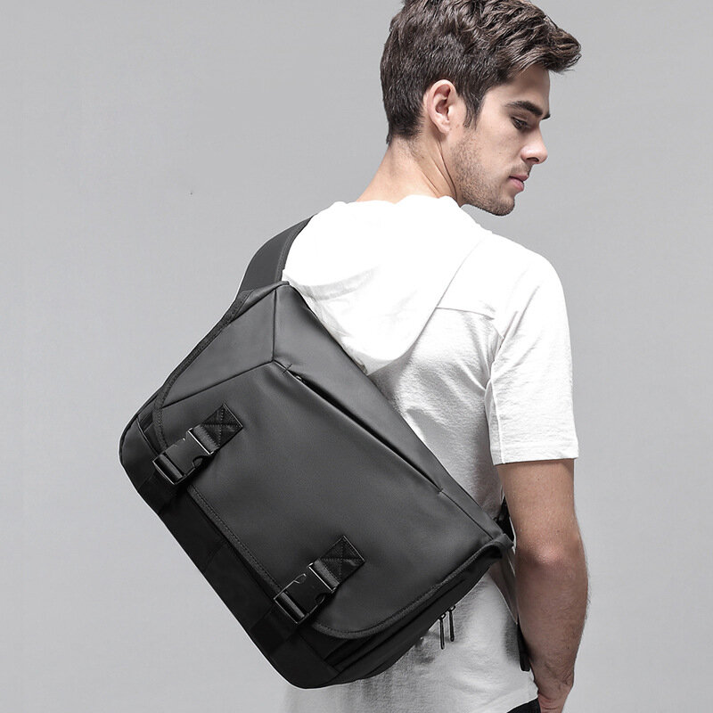 

Men PVC Waterproof Large Capacity Crossbody Bag Multifunction 15.6 Inch Laptop Briefcases Messenger Shoulder Bag