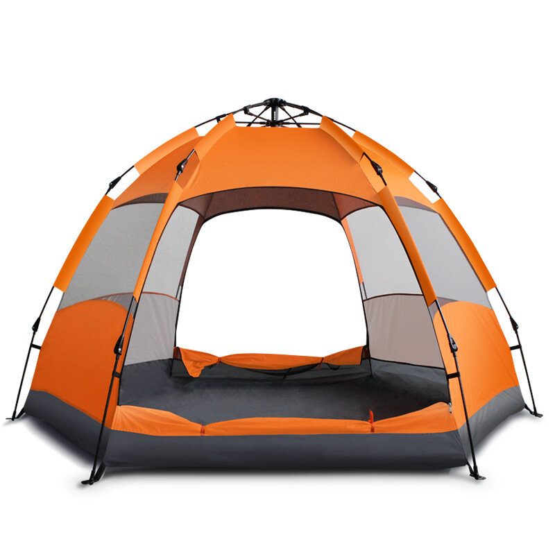 Automatische tent voor 3-5 personen buiten, waterdicht dubbel laags zonnescherm regenbescherming voor wandelen en kamperen