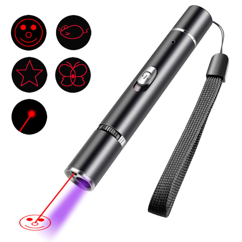 

XANES® 2-in-1 LED Лазер Фонарик для домашних животных Перезаряжаемый USB Забавный Кот Игрушки Mini Blacklight Обнаружени
