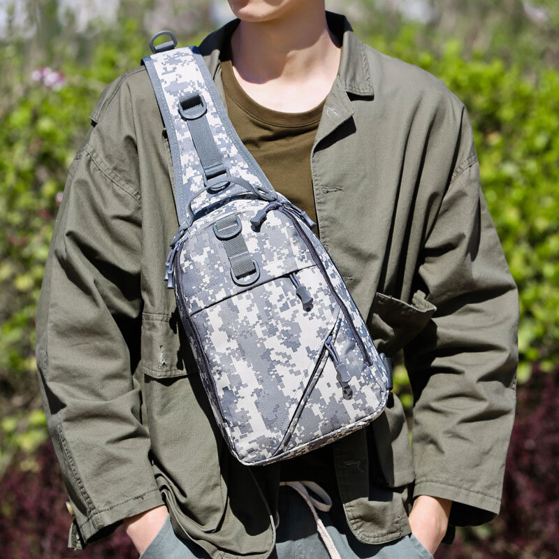 Mannen Camouflage Multi-carry Tactical Fishing Travel Outdoor Borsttas Schoudertas