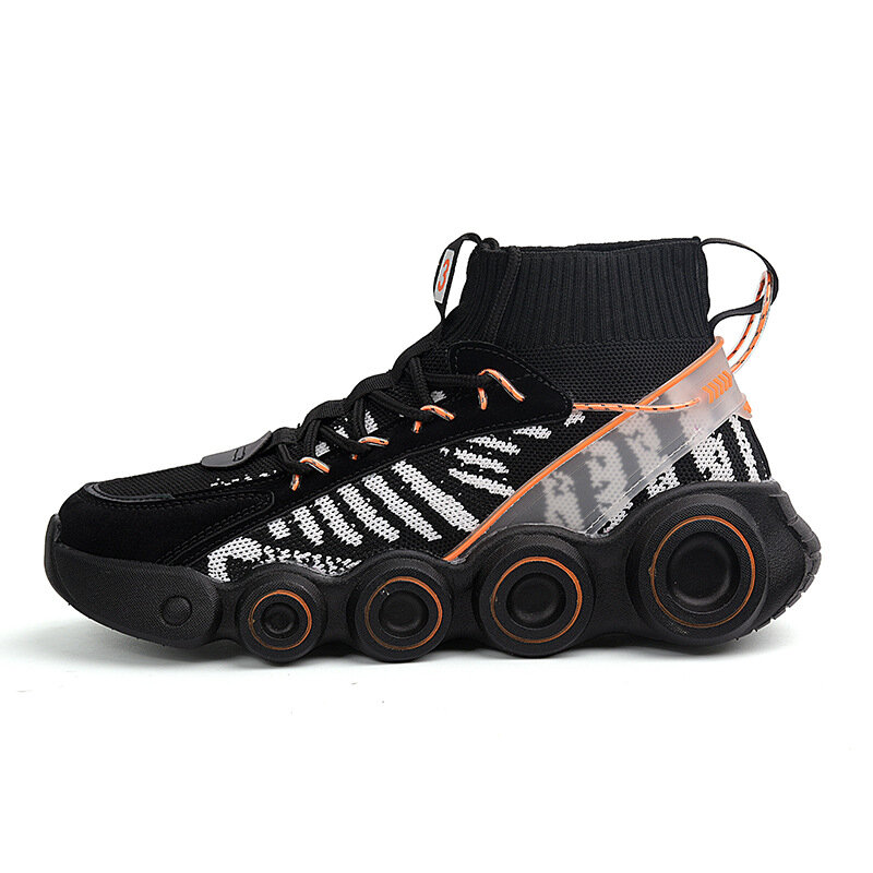 Zapatillas de deporte con ruedas de caña alta para hombre Zapatillas de correr informales Zapatillas deportivas de malla para correr transpirables