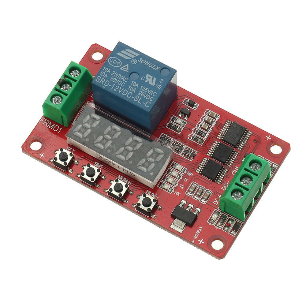 FRM01 DC5/12/24V 1 Channel Multifunction Relay Module Loop Delay Timer Switch Self-Locking Timing Bo