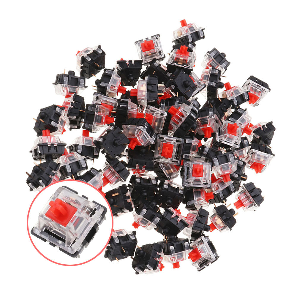 

70PCS Pack 3Pin Gateron Linear Red Switch Keyboard Switch for Mechanical Gaming Keyboard
