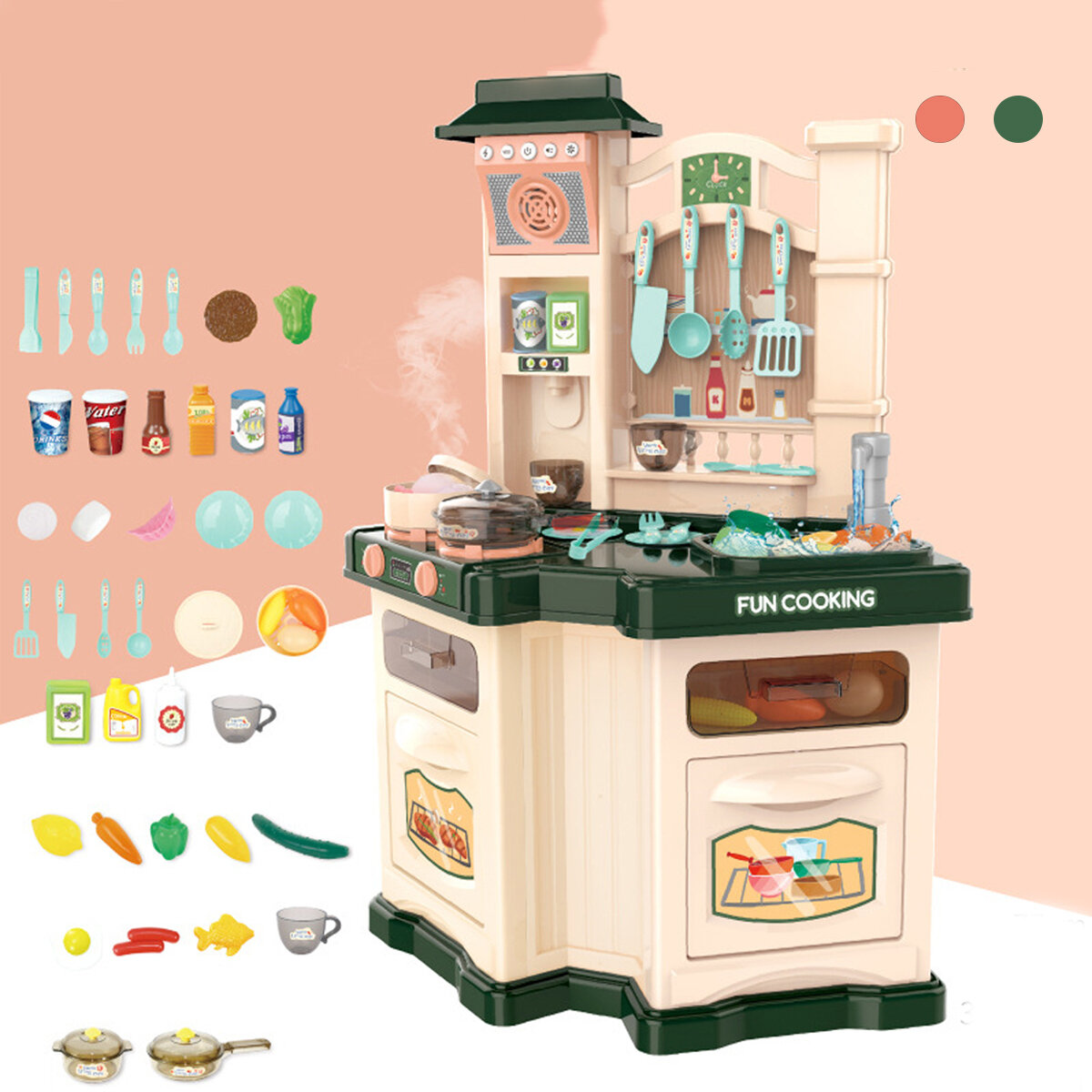 ألعاب المطبخ البلاستيكية للمطبخ لعبة محاكاة الطبخ للمطبخ الكبير لعبة تعليمية لطفلة لعبة هدية