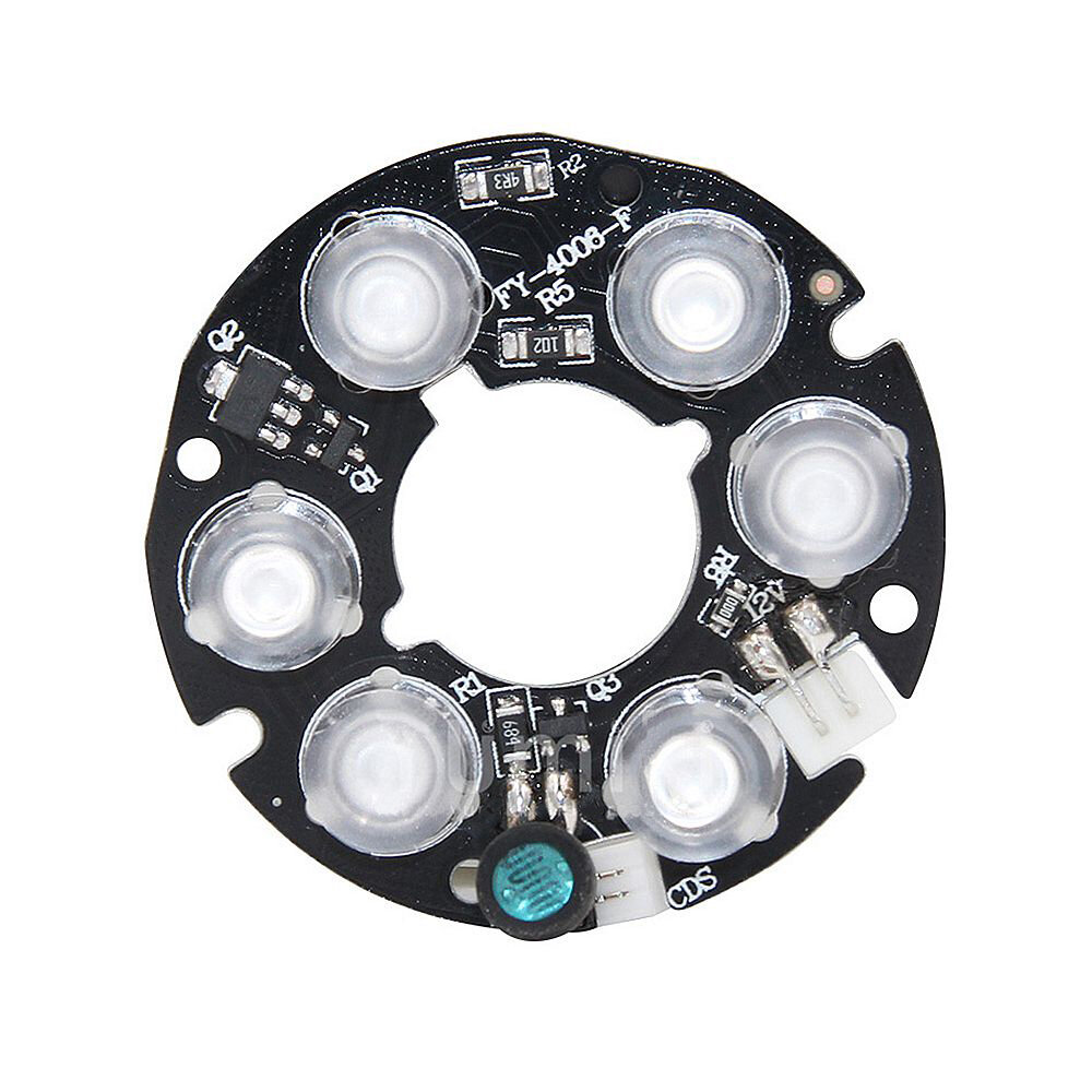 5 stks IR LED Infrarood Licht Boord voor CCTV Camera Nachtzicht 30-40 M 6 * Array LED Wit 2.5 W DC12