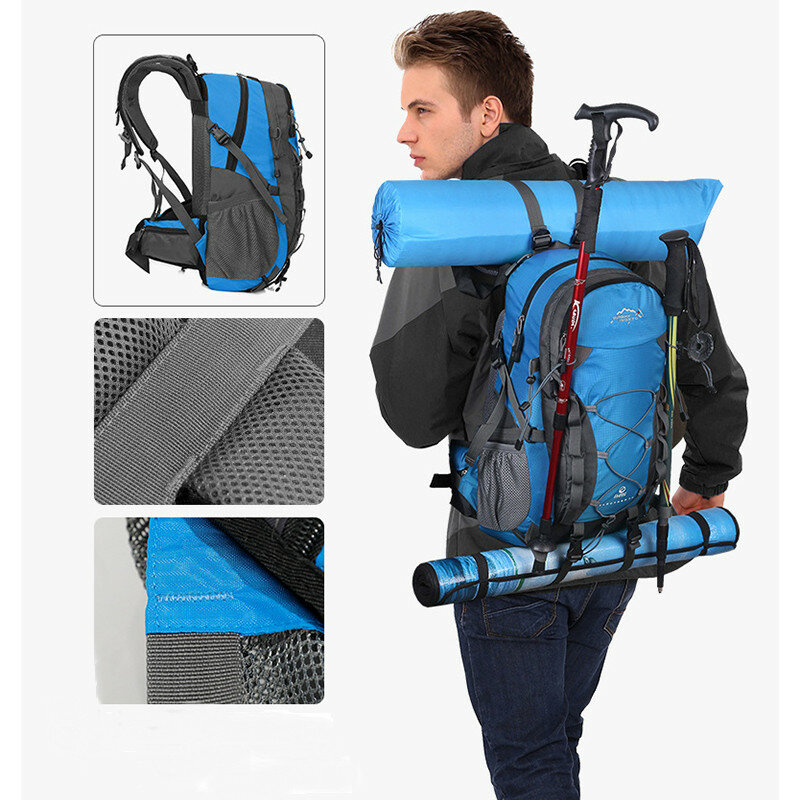 Inoxto 40L Velká kapacita Venkovní lehký batoh Voděodolný sportovní design tašky pro cestování, horolezectví, trekking