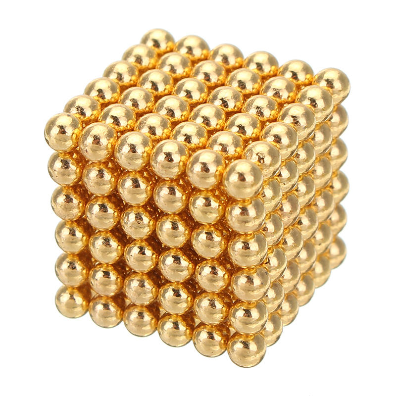 1000PCS Per Lot 5mm Magnetic Buck Ball Magnet Gold Color Intelligent Stress Reliever Toys Gift Gold