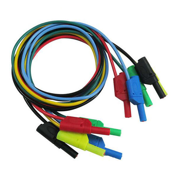 DANIU P1050 5Pcs 5 Colours 1M 4mm Banana to Banana Plug Soft Silicone Test Cable Lead for Multimeter