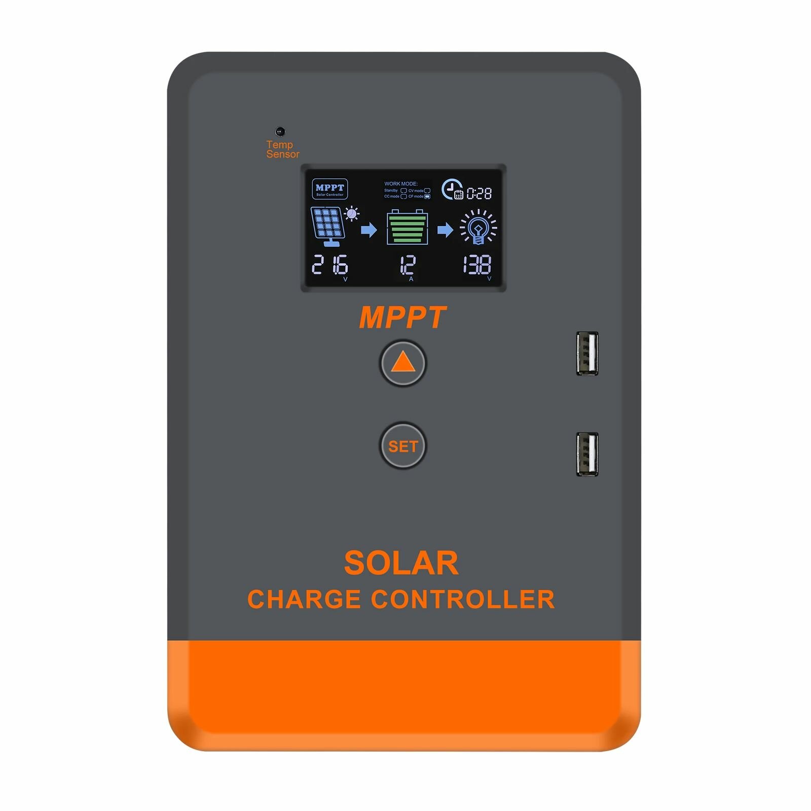 PowMr MPPT Solar Charger Controller 40A 30A 20A 12V 24V Zonnepaneel Controller Lcd-scherm Verschillende Load Control Modi