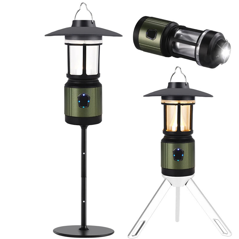 Lampu Camping Portabel WEST BIKING Tahan Air dengan USB-C Yang Dapat Diisi Ulang untuk Perjalanan Lampu Darurat Mendaki Senter