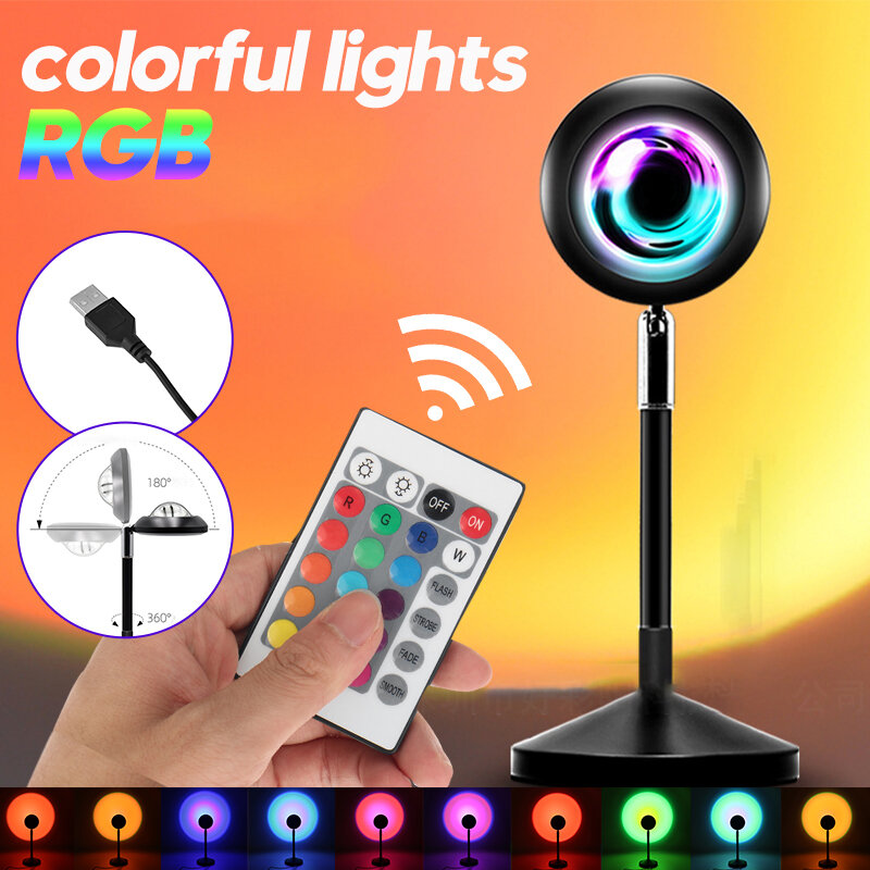 USB Power Colorful RGB LED Light Remote Control Atmosphere Projection Led Night Light For Home Bedro